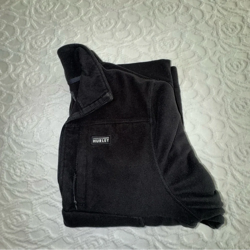 Hurley Black Quarter-Zip Fleece Pullover Jacket